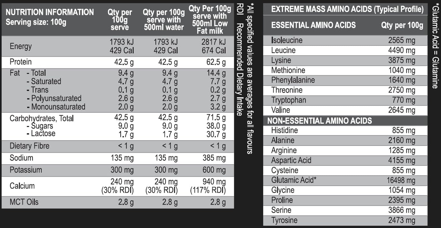 Extreme Mass Chocolate Truffle Flavour Weight Gainer Protein Powder 4 Kg
