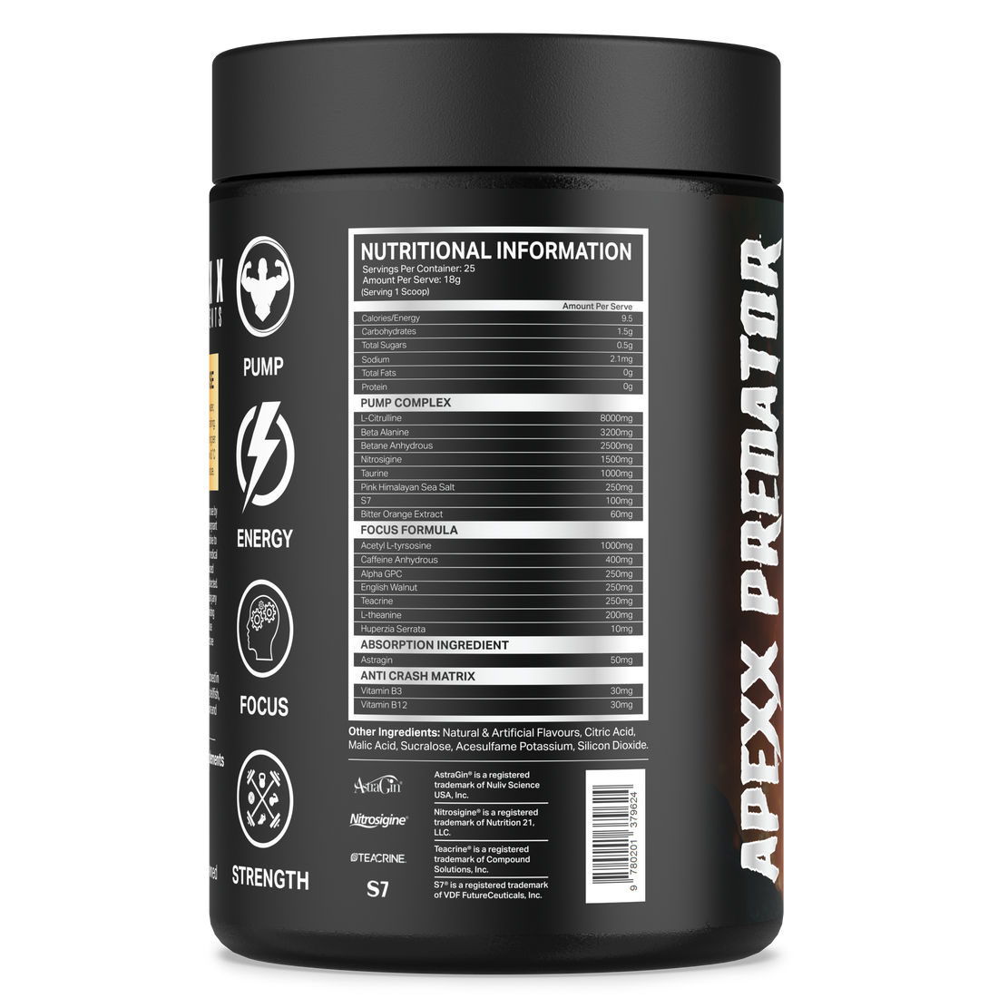APEXX Predator Pre Workout -Raspberry Flavour