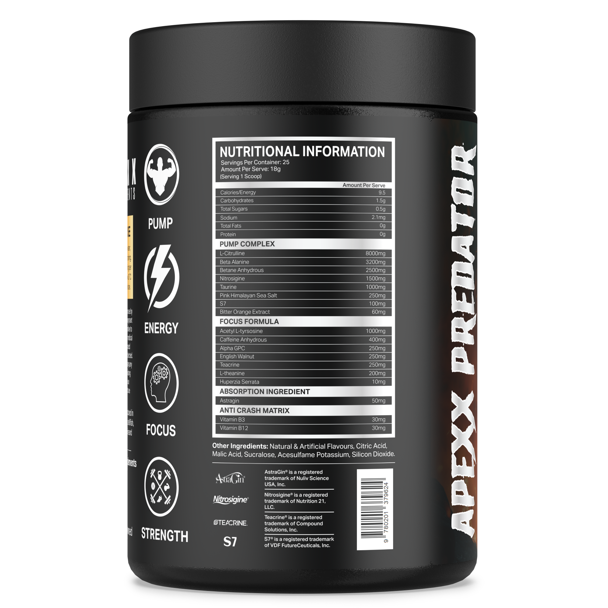 APEXX Predator Pre Workout-Sour Apple Flavour