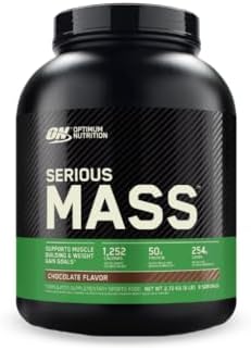 OPTIMUM NUTRITION Serious Mass Protein Powder Gainer, Chocolate, 2.72kg - [packaging may vary]
