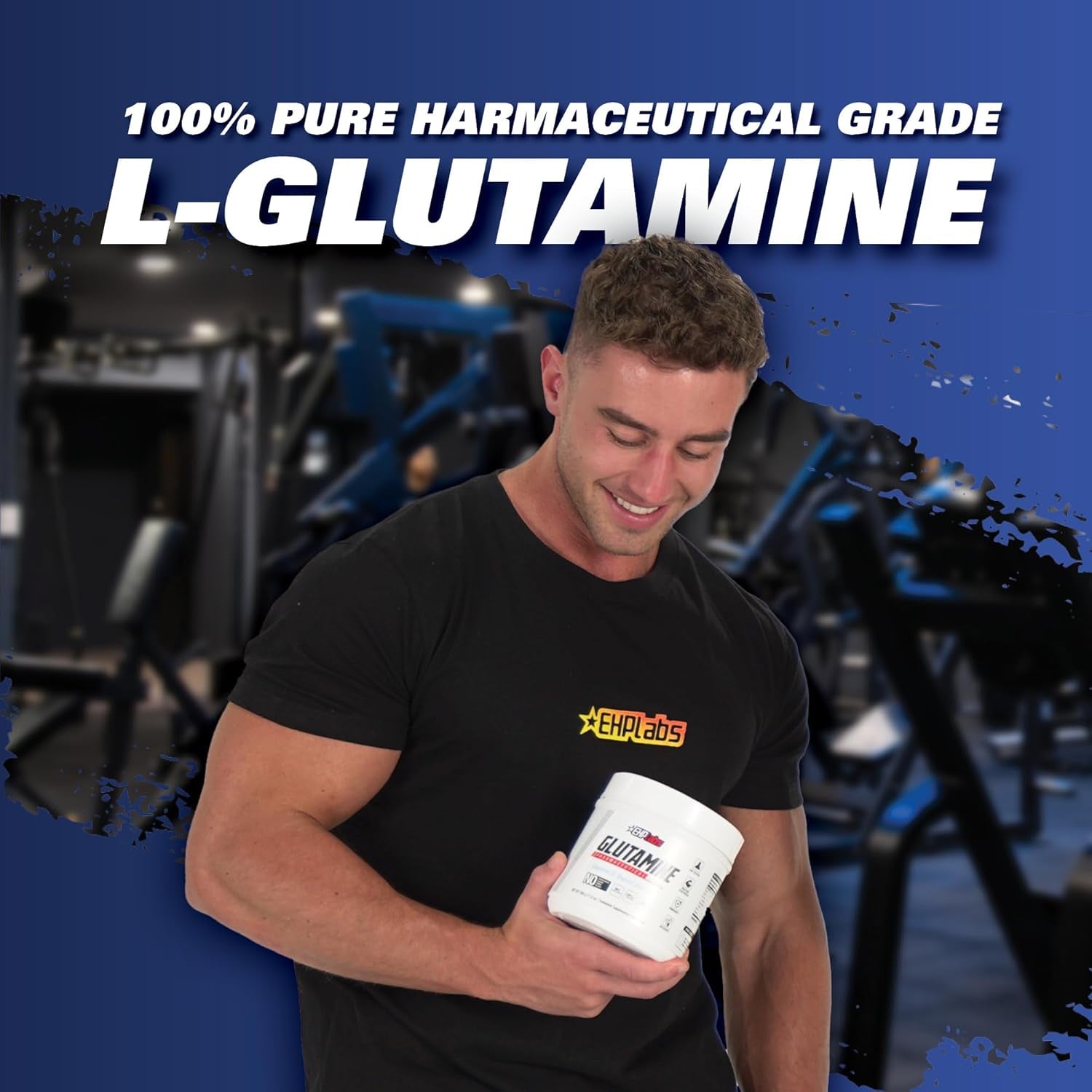 Ehplabs L Glutamine Powder Amino Acids - L-Glutamine Supplement for Gut Health (500G) Improves Muscle Recovery, Focus & Concentration - 100 Servings