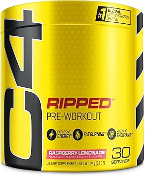 Cellucor C4 Ripped Preworkout 30 Serves Raspberry Lemonade 180 grams