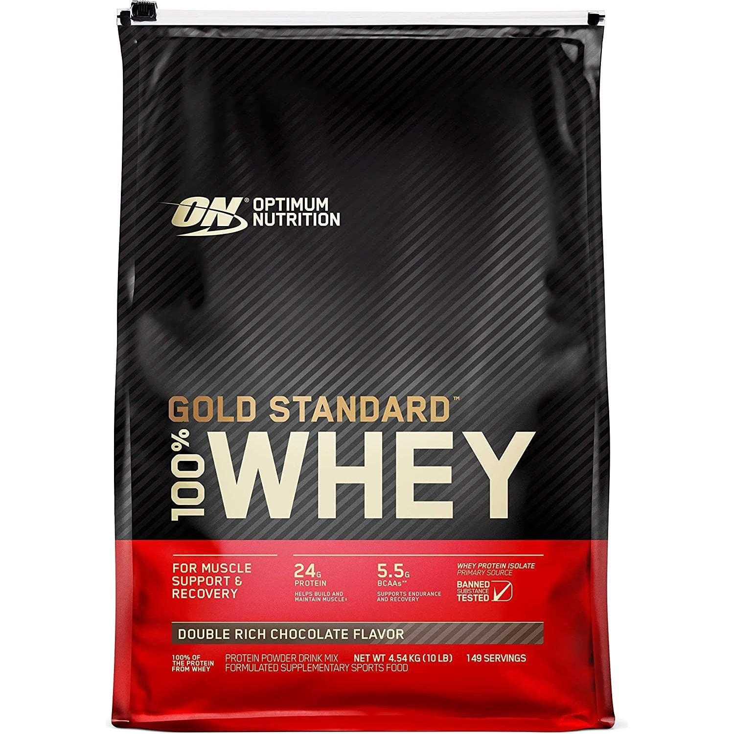 Gold Standard 100% Whey Protein Powder, Double Rich Chocolate, 4.54Kg