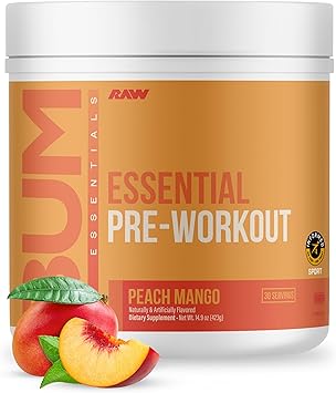 Raw Nutrition CBUM Peach Mango Essential Pre Workout Powder 423 g
