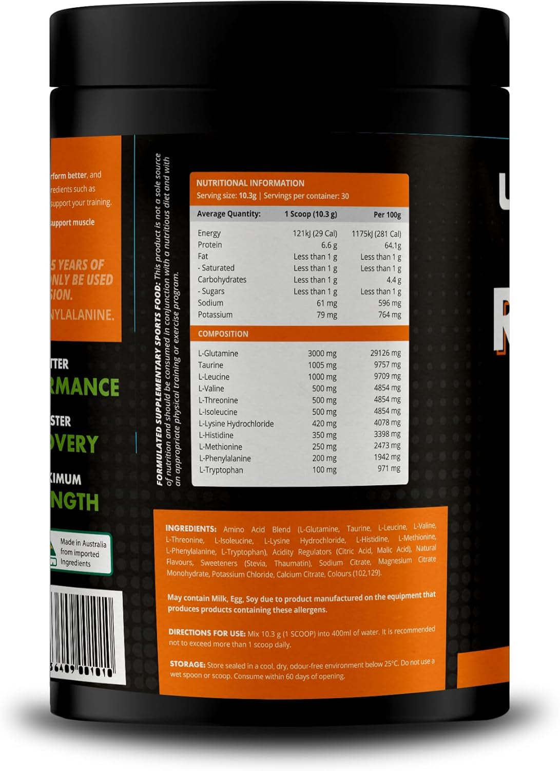 Sports Resurrect – Essential Amino Acids (Eaas) + Recovery Matrix | Muscle Repair, Hydration & Performance Support | Intra/Post Workout Supplement