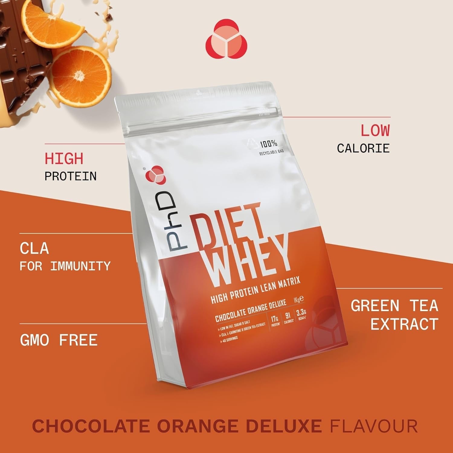 Nutrition Diet Whey Protein Powder, 1 Kg, Chocolate Orange