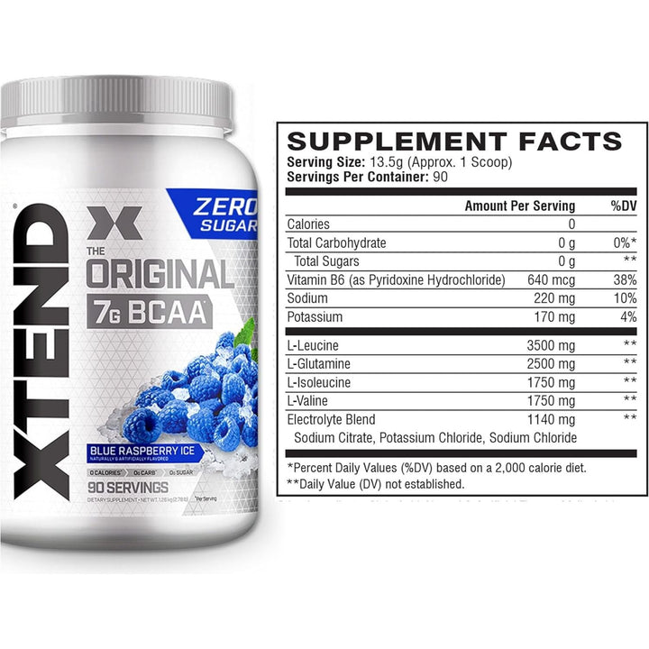 Scivation  BCAA Powder, Branched Chain Amino Acids, Bcaas, Blue Raspberry, 90 Servings
