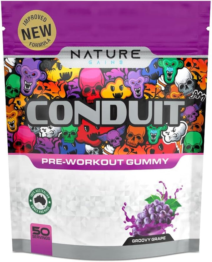 Groovy Grape Flavour Conduit Pre-Workout Gummy 50-Serves