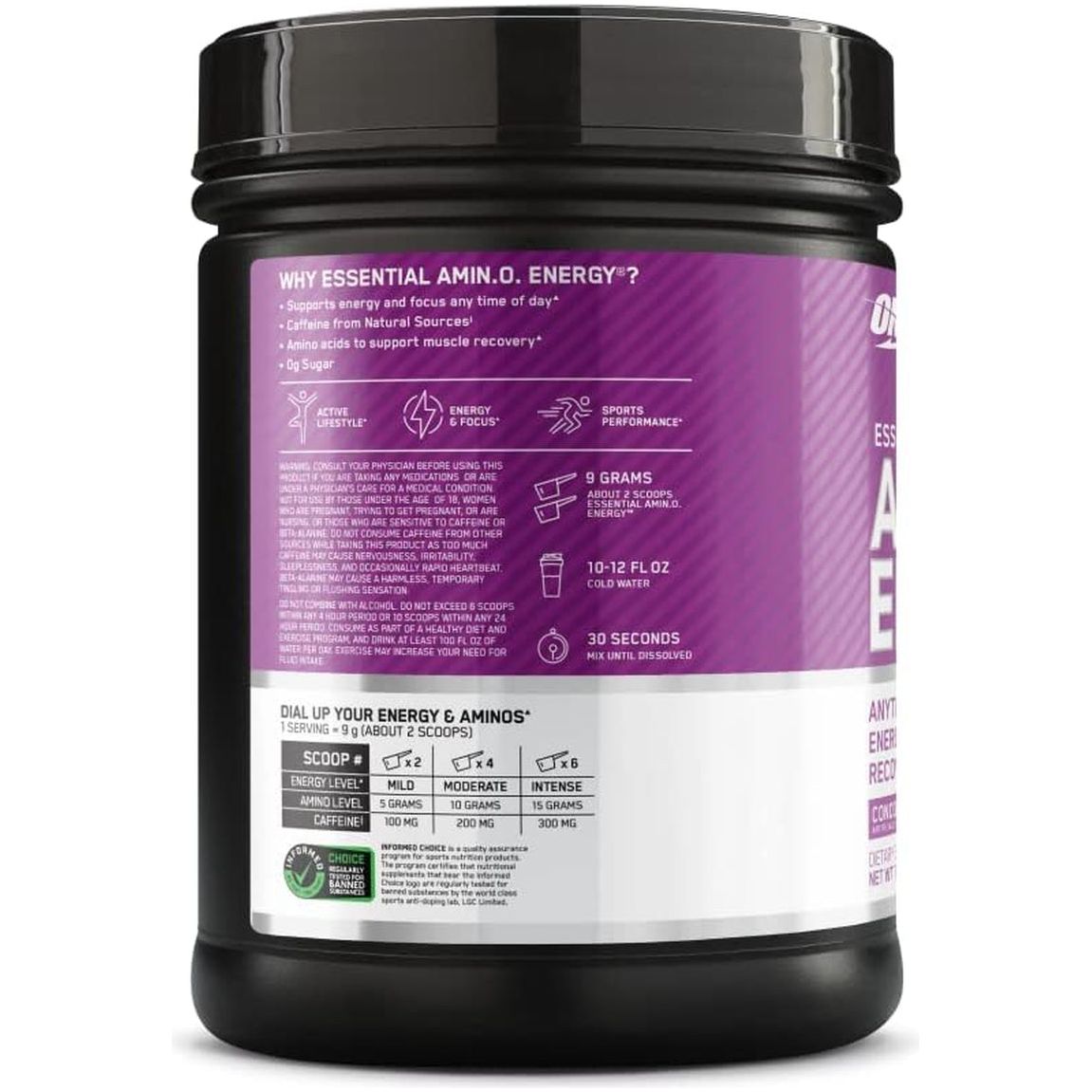 Amino Energy, Concord Grape, 65 Serves, 585 G