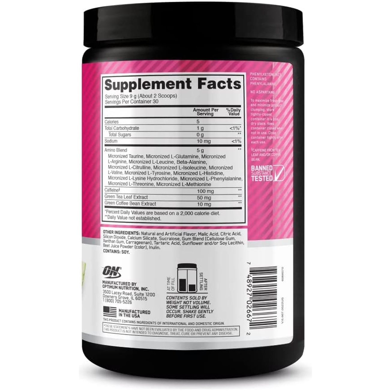 Amino Energy Powder, Watermelon, 270G, 30 Servings