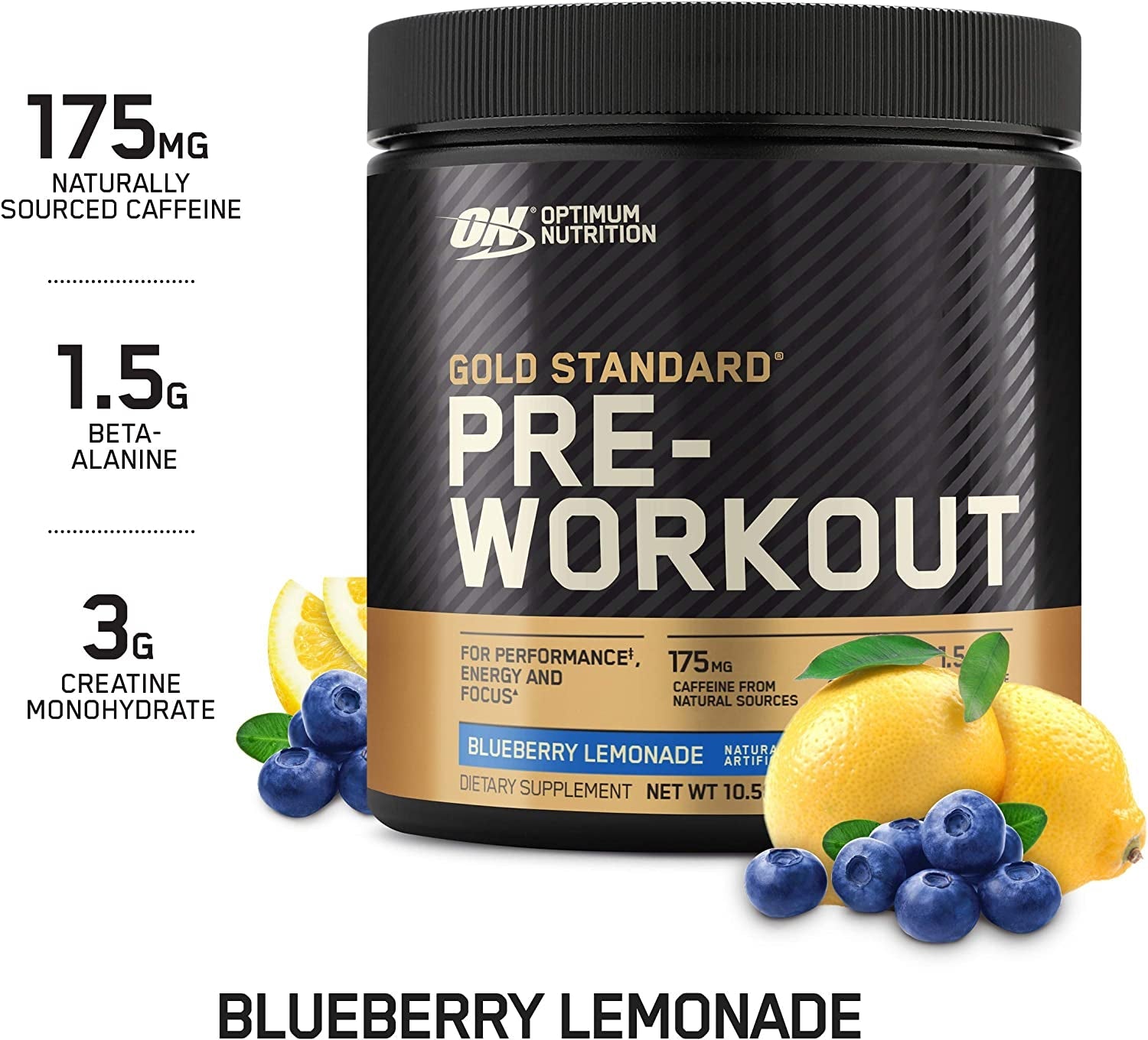 Gold Standard Pre Workout, Blueberry Lemonade, 300G, 30 Servings