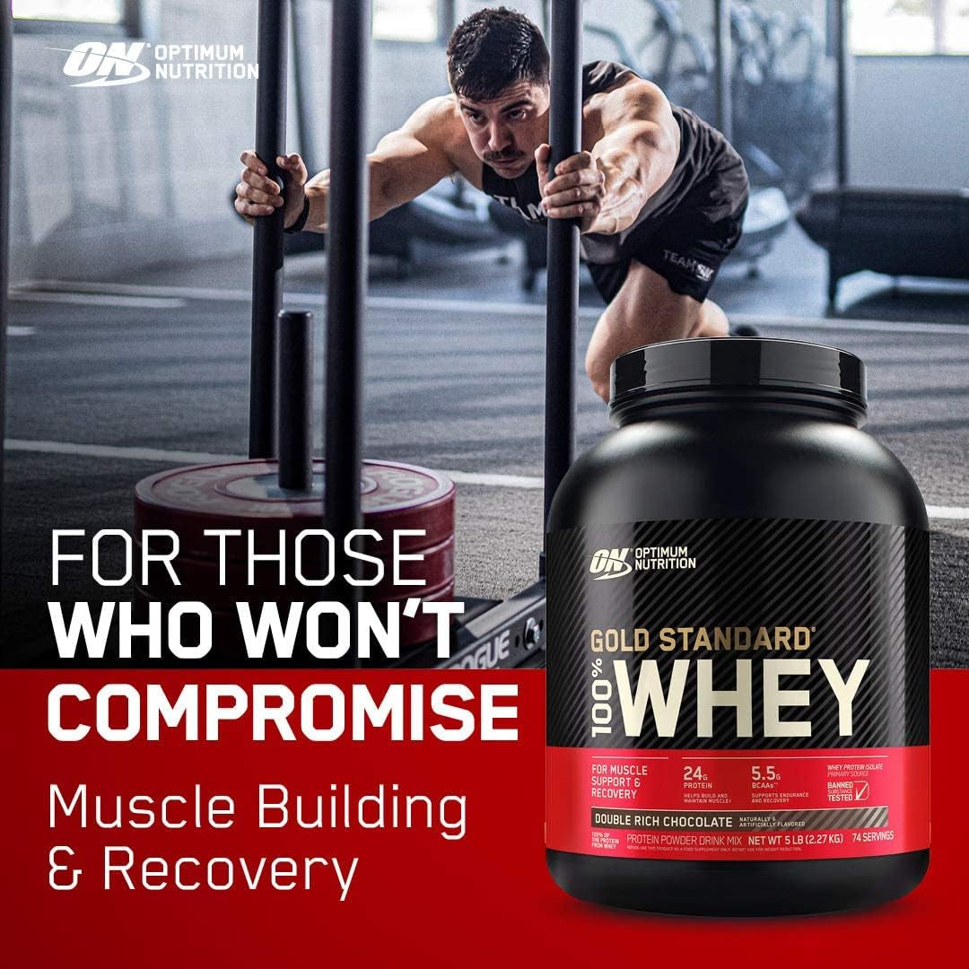 Gold Standard 100% Whey Protein Powder, Vanilla Ice Cream, 2.27Kg